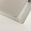 Salvatore Ferragamo Pouch Leather White Silver Auth 150881AV-9