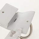 Salvatore Ferragamo Pouch Leather White Silver Auth 150881AV-19