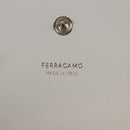 Salvatore Ferragamo Pouch Leather White Silver Auth 150881AV-20