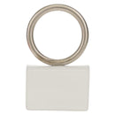 Salvatore Ferragamo Pouch Leather White Silver Auth 150881AV-13