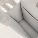 Salvatore Ferragamo Pouch Leather White Silver Auth 150881AV-22