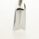 Salvatore Ferragamo Pouch Leather White Silver Auth 150881AV-4