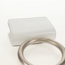 Salvatore Ferragamo Pouch Leather White Silver Auth 150881AV-7