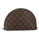 LOUIS VUITTON Monogram Trousse Demi Ronde Cosmetic Pouch M47520 LV Auth 150883-1