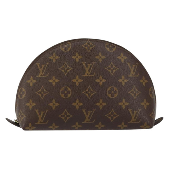 LOUIS VUITTON Monogram Trousse Demi Ronde Cosmetic Pouch M47520 LV Auth 150883