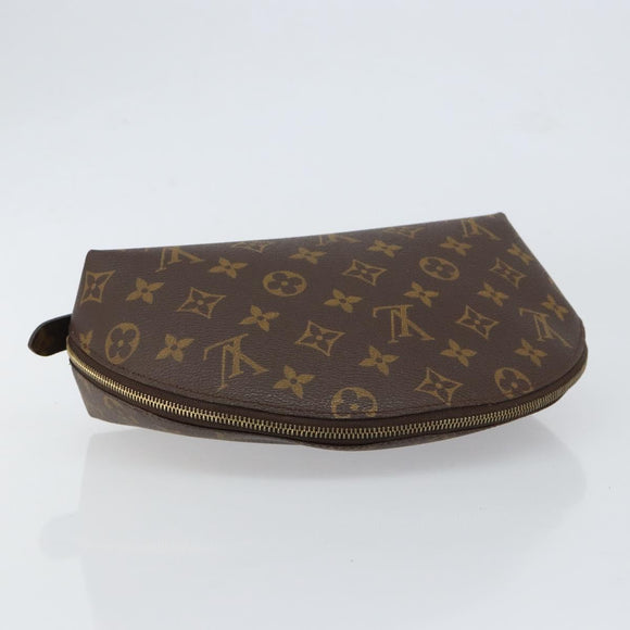 LOUIS VUITTON Monogram Trousse Demi Ronde Cosmetic Pouch M47520 LV Auth 150883