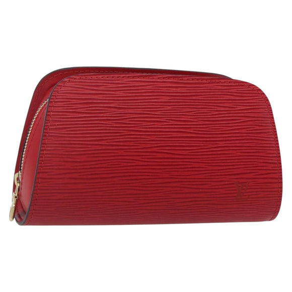 LOUIS VUITTON Epi Dauphine PM Pouch Castilian Red M48447 LV Auth 150889