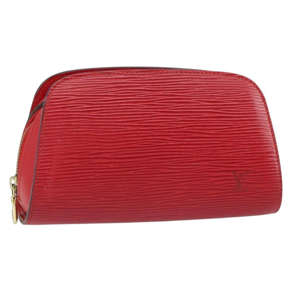 LOUIS VUITTON Epi Dauphine PM Pouch Castilian Red M48447 LV Auth 150890