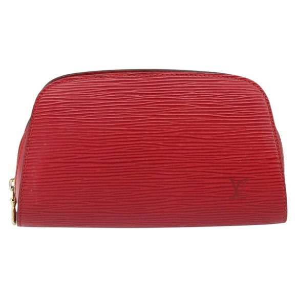 LOUIS VUITTON Epi Dauphine PM Pouch Castilian Red M48447 LV Auth 150890