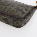 LOUIS VUITTON Graffiti Pochette Accessoires Pouch Khaki M92191 LV Auth 150893-14