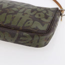 LOUIS VUITTON Graffiti Pochette Accessoires Pouch Khaki M92191 LV Auth 150893-16