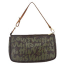 LOUIS VUITTON Graffiti Pochette Accessoires Pouch Khaki M92191 LV Auth 150893-2