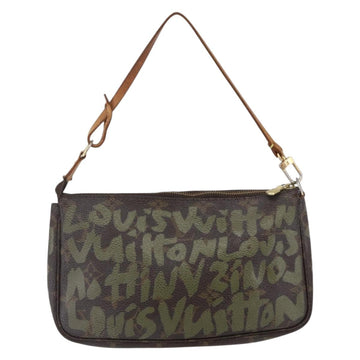 LOUIS VUITTON Graffiti Pochette Accessoires Pouch Khaki M92191 LV Auth 150893 - 0
