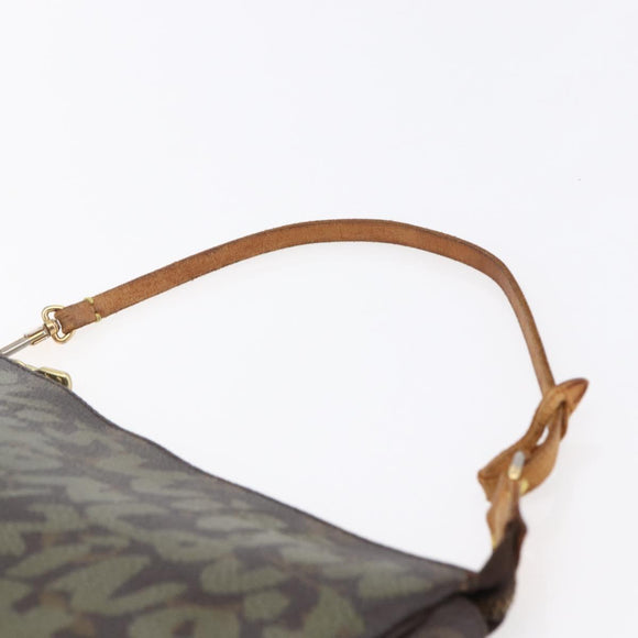 LOUIS VUITTON Graffiti Pochette Accessoires Pouch Khaki M92191 LV Auth 150893