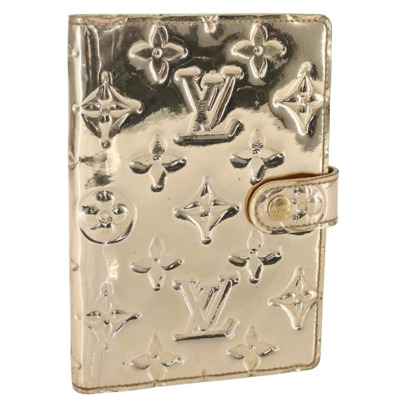 LOUIS VUITTON Miroir Agenda PM Day Planner Cover Gold R20962 LV Auth 150895