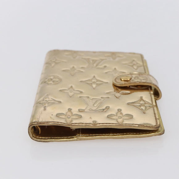 LOUIS VUITTON Miroir Agenda PM Day Planner Cover Gold R20962 LV Auth 150895