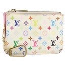 LOUIS VUITTON Monogram Multicolor Pochette ClesNM Purse White M93734 Auth 150900-1