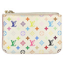 LOUIS VUITTON Monogram Multicolor Pochette ClesNM Purse White M93734 Auth 150900-13