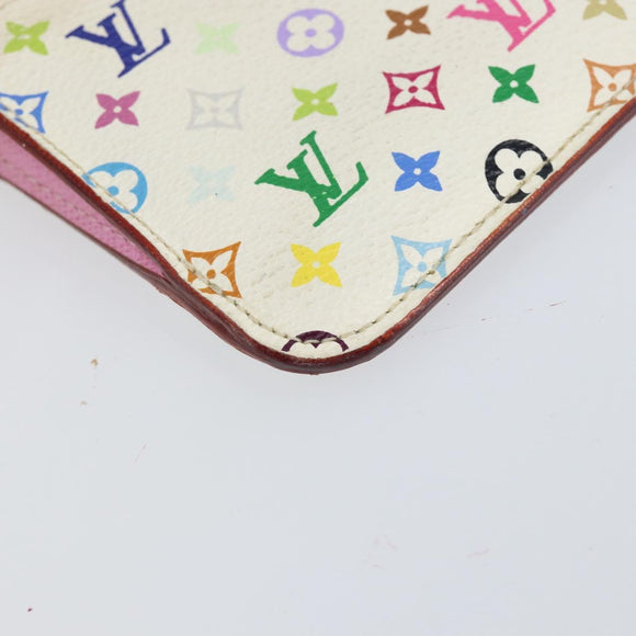 LOUIS VUITTON Monogram Multicolor Pochette ClesNM Purse White M93734 Auth 150900