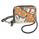 BURBERRY Coin Purse Neck Pouch PVC Beige Silver Auth 150901M-1