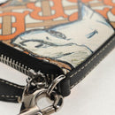 BURBERRY Coin Purse Neck Pouch PVC Beige Silver Auth 150901M-16