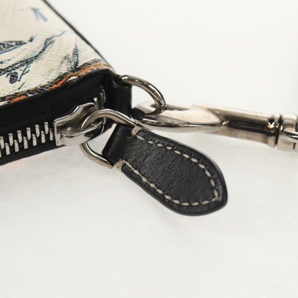 BURBERRY Coin Purse Neck Pouch PVC Beige Silver Auth 150901M