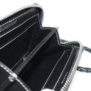 BURBERRY Coin Purse Neck Pouch PVC Beige Silver Auth 150901M-22