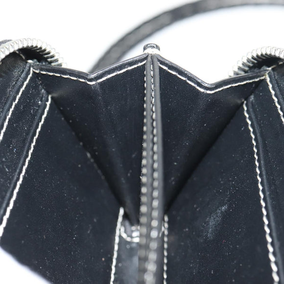 BURBERRY Coin Purse Neck Pouch PVC Beige Silver Auth 150901M