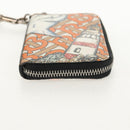 BURBERRY Coin Purse Neck Pouch PVC Beige Silver Auth 150901M-4