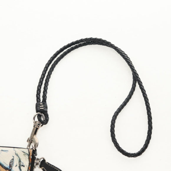 BURBERRY Coin Purse Neck Pouch PVC Beige Silver Auth 150901M