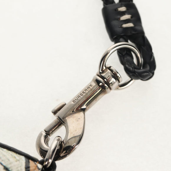 BURBERRY Coin Purse Neck Pouch PVC Beige Silver Auth 150901M