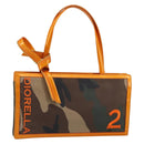 Christian Dior DIORELLA Shoulder Bag Canvas Orange Gold Auth 150905V-1