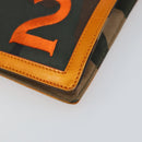 Christian Dior DIORELLA Shoulder Bag Canvas Orange Gold Auth 150905V-15