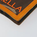 Christian Dior DIORELLA Shoulder Bag Canvas Orange Gold Auth 150905V-16