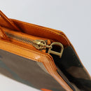 Christian Dior DIORELLA Shoulder Bag Canvas Orange Gold Auth 150905V-8