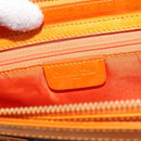 Christian Dior DIORELLA Shoulder Bag Canvas Orange Gold Auth 150905V-19