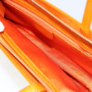 Christian Dior DIORELLA Shoulder Bag Canvas Orange Gold Auth 150905V-10