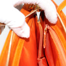 Christian Dior DIORELLA Shoulder Bag Canvas Orange Gold Auth 150905V-20