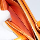 Christian Dior DIORELLA Shoulder Bag Canvas Orange Gold Auth 150905V-22