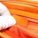 Christian Dior DIORELLA Shoulder Bag Canvas Orange Gold Auth 150905V-11