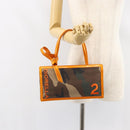 Christian Dior DIORELLA Shoulder Bag Canvas Orange Gold Auth 150905V-23