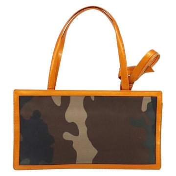 Christian Dior DIORELLA Shoulder Bag Canvas Orange Gold Auth 150905V - 0