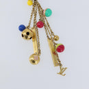 LOUIS VUITTON Porte Cles Grullo Key Holder metal Gold M62227 LV Auth 150917-5