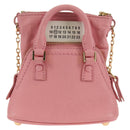Maison Margiela Chain Shoulder Pouch 5AC Baby Leather 2way Pink Auth 150934M-3