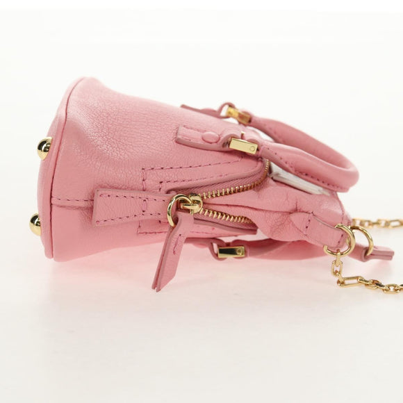 Maison Margiela Chain Shoulder Pouch 5AC Baby Leather 2way Pink Auth 150934M