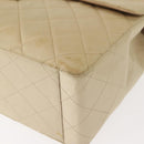 CHANEL Matelasse 34 Chain Shoulder Bag Satin Beige Gold CC Auth 150935-16