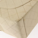 CHANEL Matelasse 34 Chain Shoulder Bag Satin Beige Gold CC Auth 150935-17