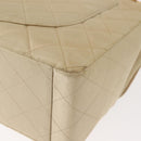 CHANEL Matelasse 34 Chain Shoulder Bag Satin Beige Gold CC Auth 150935-18