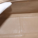 CHANEL Matelasse 34 Chain Shoulder Bag Satin Beige Gold CC Auth 150935-9