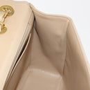 CHANEL Matelasse 34 Chain Shoulder Bag Satin Beige Gold CC Auth 150935-24